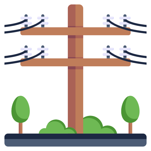 Maintenance of wooden poles icon